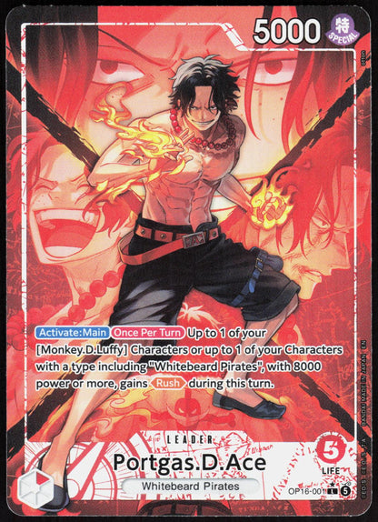 Portgas.D.Ace OP16-001 Alt Art The Time of Battle One Piece NM
