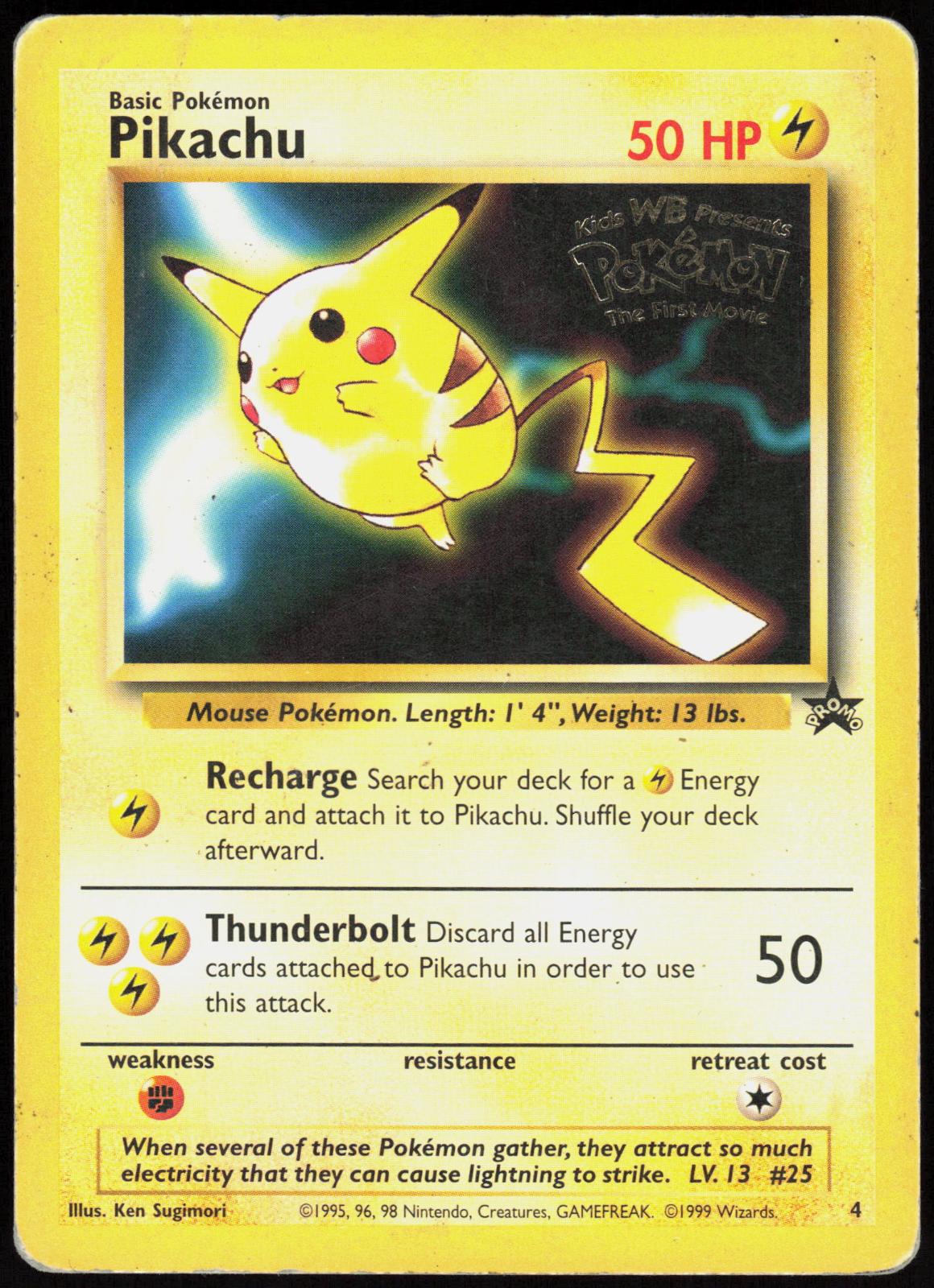 Pikachu 4 Promo Wizards Black Star Promos Pokemon Heavily Played