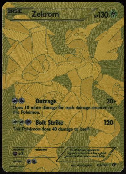 Zekrom (115 Full Art Secret Rare) 115/113 Holo Legendary Treasures Pokemon NM