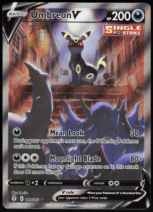 Umbreon V 189/203 Ultra Rare Evolving Skies Pokemon Holo Near Mint
