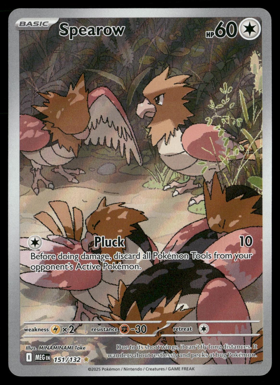 Spearow 151/132 Illustration Rare Mega Evolution Pokemon Holo Near Mint