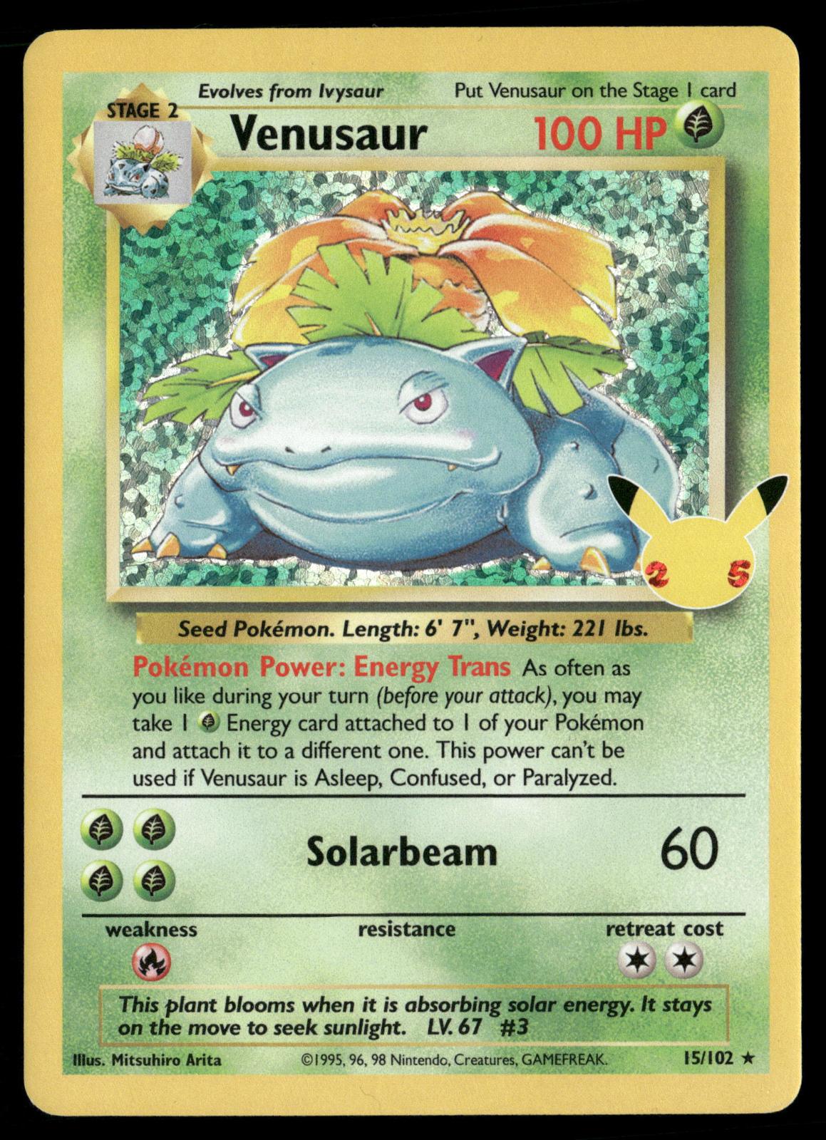 Venusaur 15/102 Celebrations: Classic Collection Pokemon Holo NM