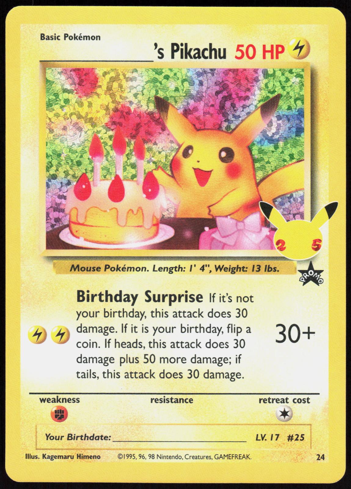 _____'s Pikachu 24 Celebrations: Classic Collection Pokemon Holo NM