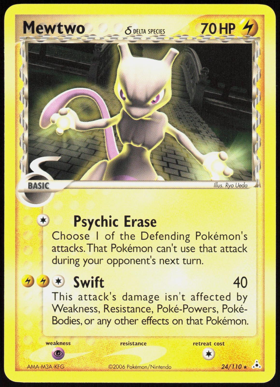 Mewtwo 24/110 Rare Holon Phantoms Pokemon Near Mint