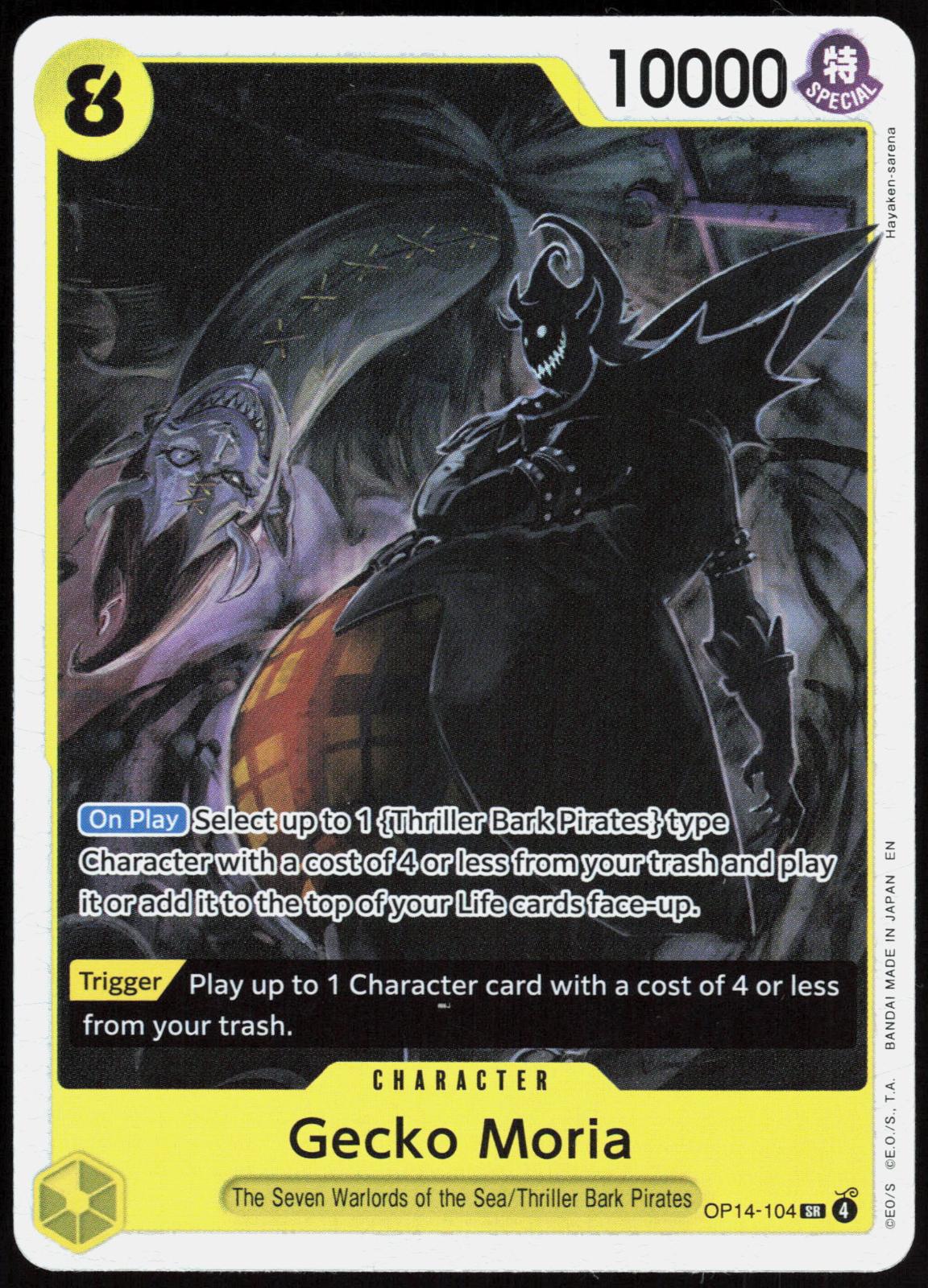 Gecko Moria OP14-104 Super Rare The Azure Sea's Seven One Piece Foil Near Mint