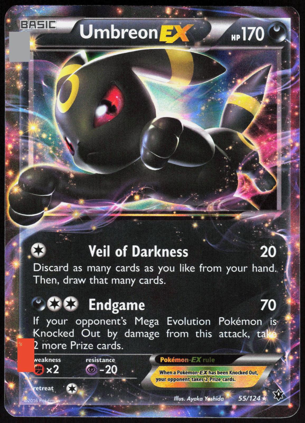 Umbreon EX 55/124 Holo EX Rare Fates Collide Pokemon Near Mint
