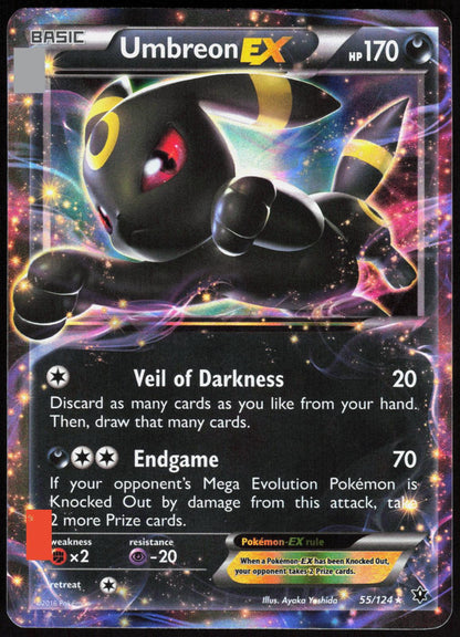 Umbreon EX 55/124 Holo EX Rare Fates Collide Pokemon Near Mint