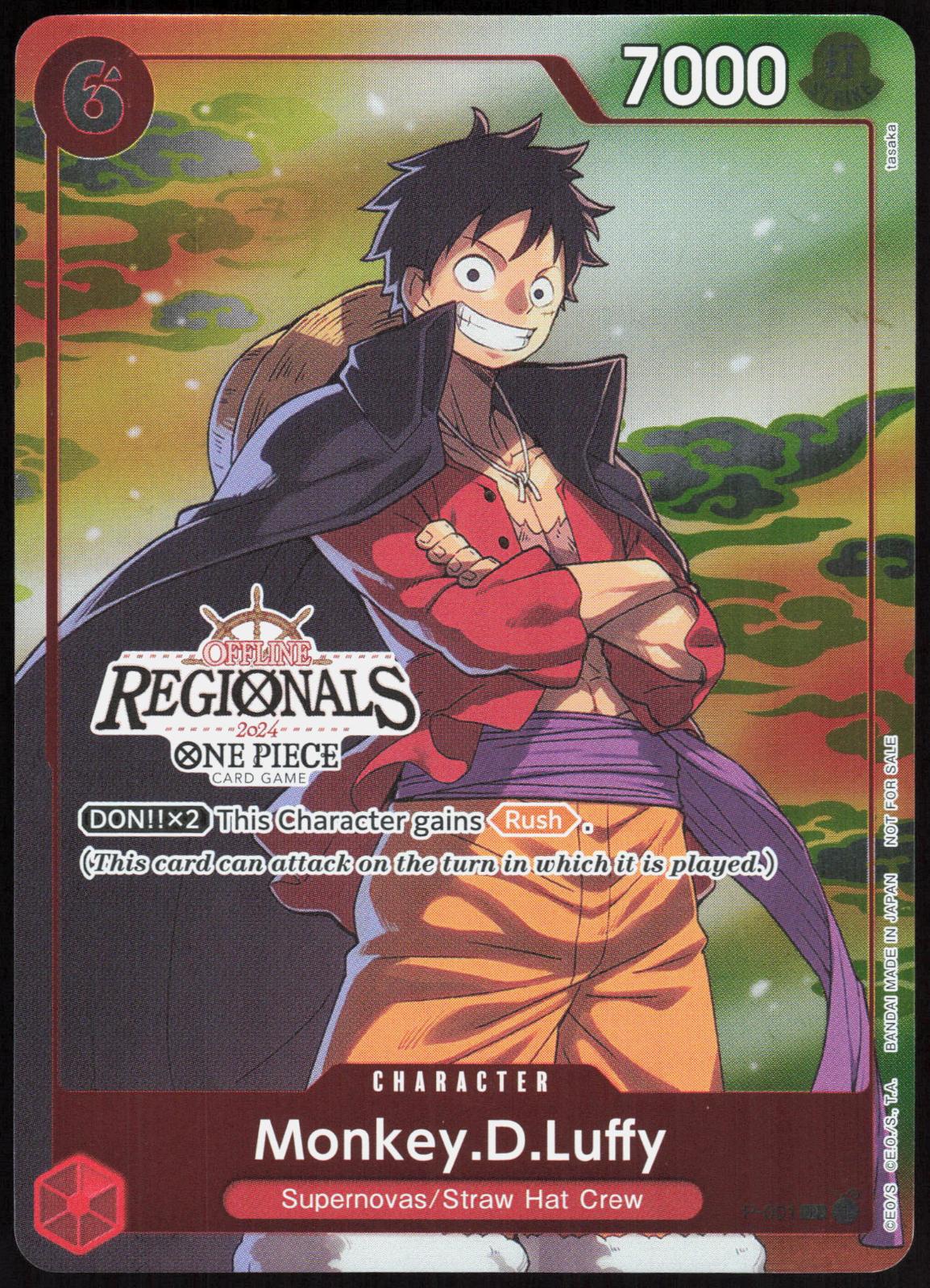 Monkey.D.Luffy (Offline Regional 2024 Vol. 2) P-001 One Piece Promotion Cards NM