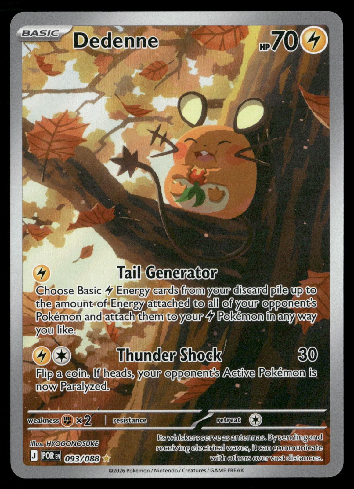 Dedenne 093/088 Holo Illustration Rare Perfect Order Pokemon Near Mint
