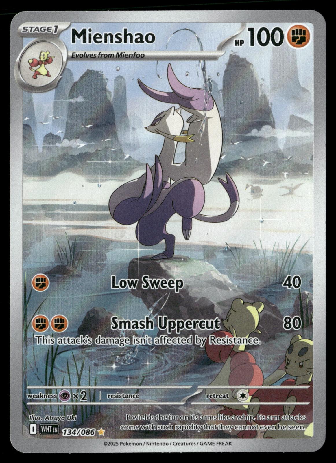 Mienshao 134/086 Illustration Rare White Flare Pokemon Holo Near Mint