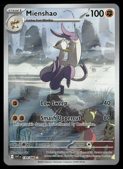 Mienshao 134/086 Illustration Rare White Flare Pokemon Holo Near Mint