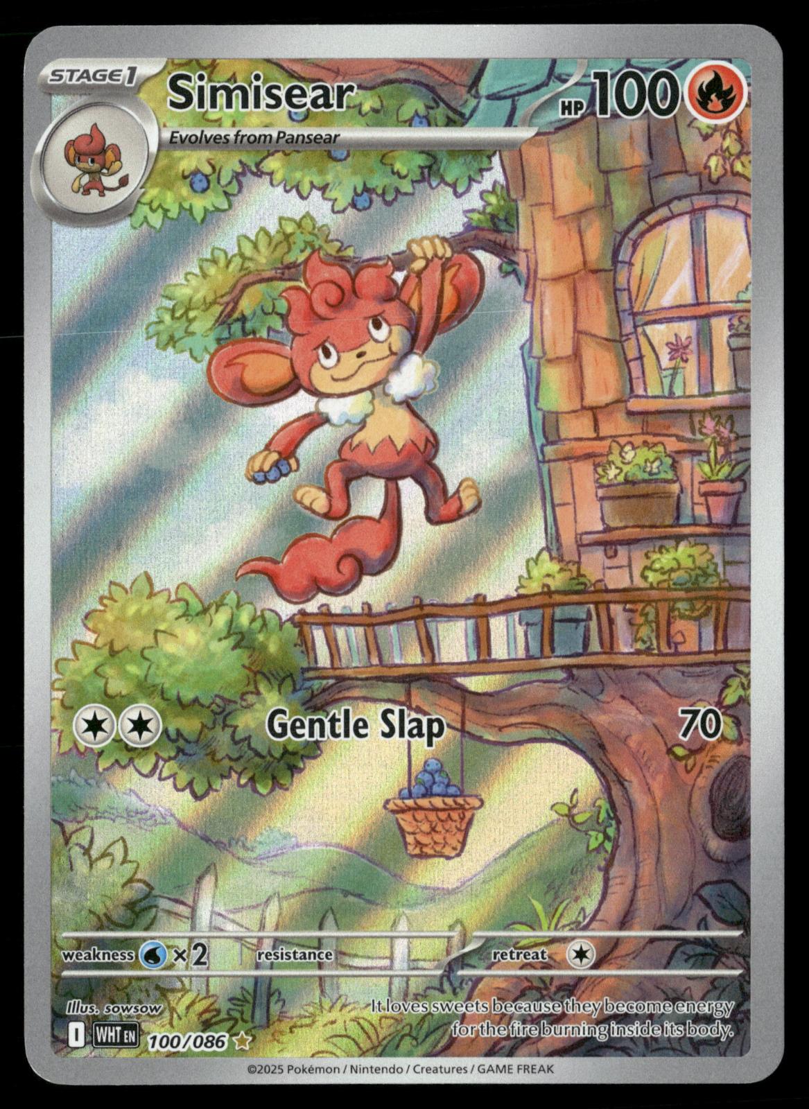 Simisear 100/086 Holo Illustration Rare White Flare Pokemon Near Mint
