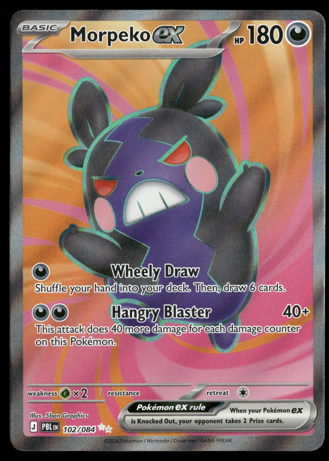 Morpeko ex 102/084 Ultra Rare Pitch Black Pokemon Holo Near Mint