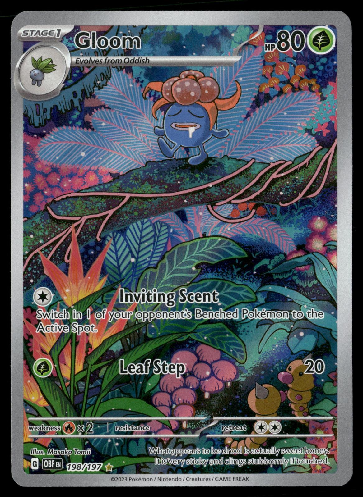 Gloom 198/197 Illustration Rare Obsidian Flames Pokemon Holo Near Mint