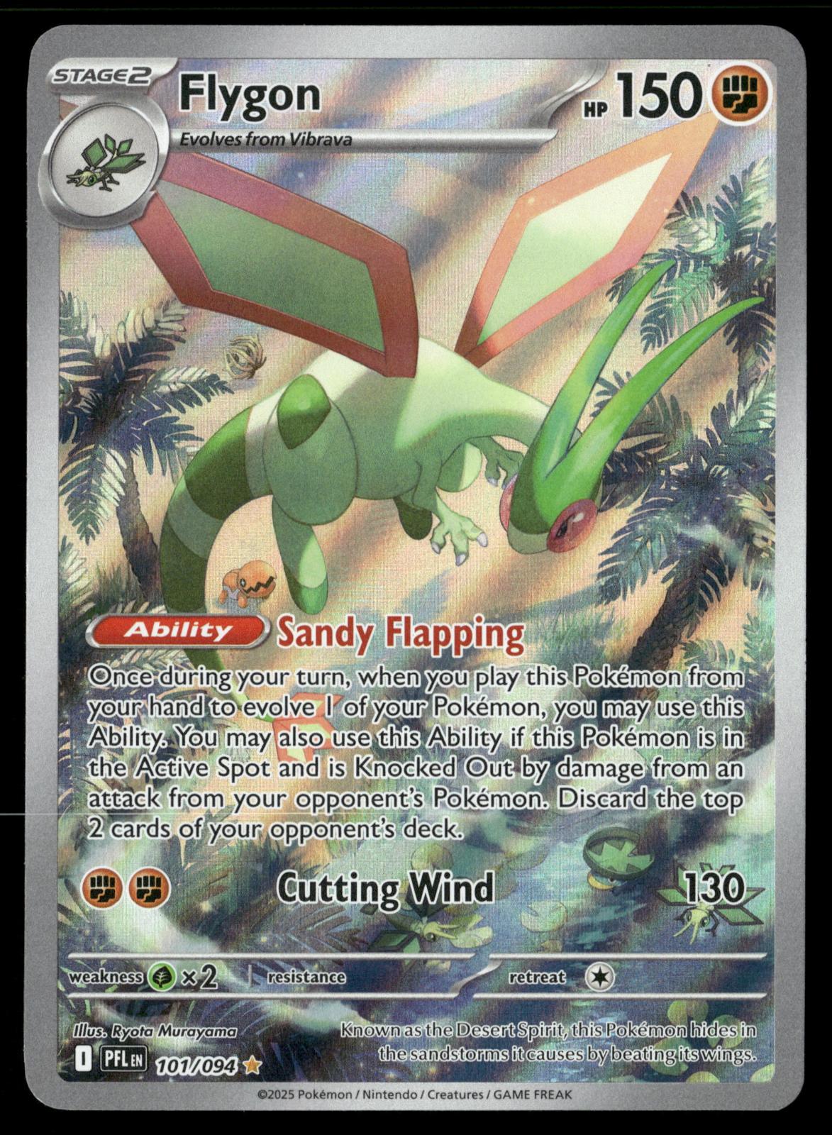 Flygon 101/094 Illustration Rare Phantasmal Flames Pokemon Holo Near Mint