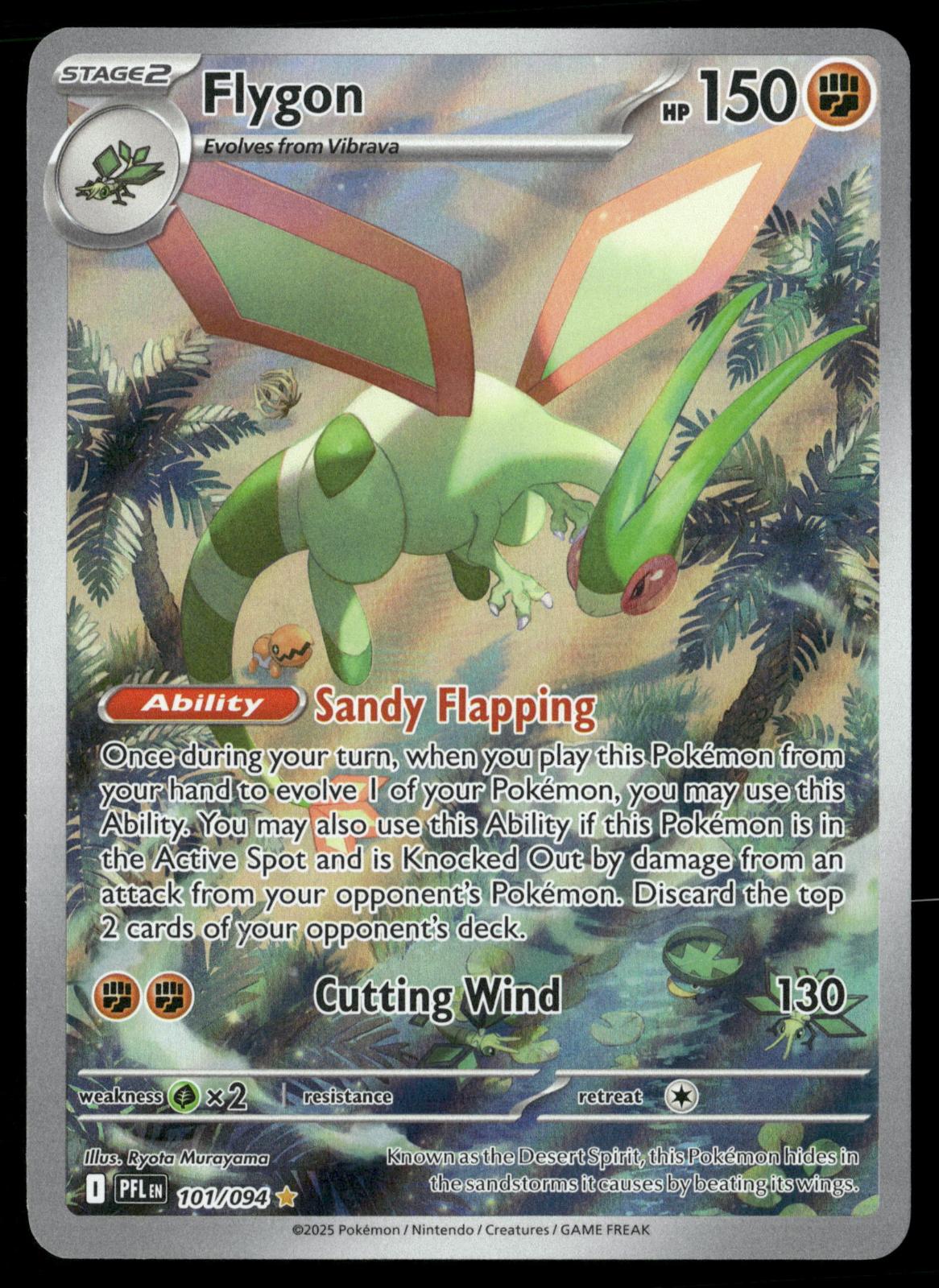 Flygon 101/094 Illustration Rare Phantasmal Flames Pokemon Holo Near Mint