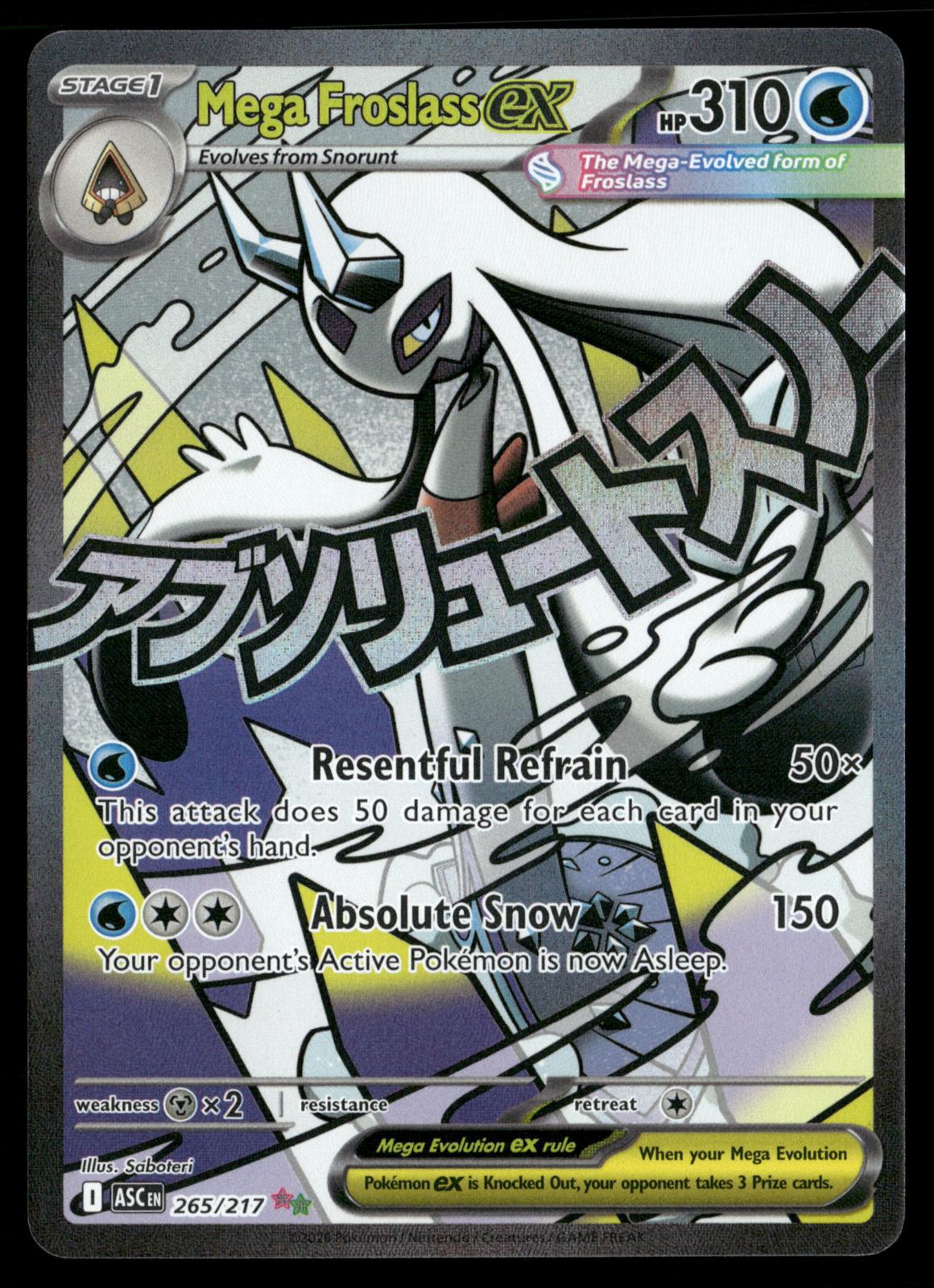 Mega Froslass ex 265/217 Mega Attack Rare Ascended Heroes Pokemon Holo Near Mint