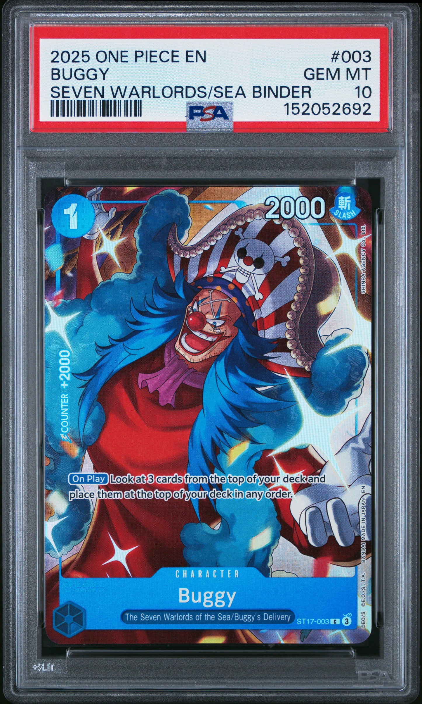 Buggy 003 One Piece Seven Warlords Of The Sea Binder Set One Piece PSA 10