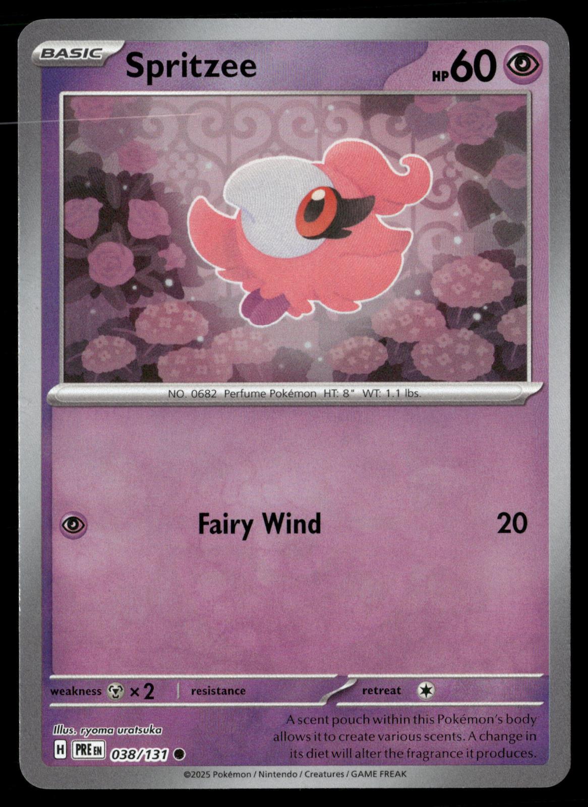 Spritzee (Master Ball Pattern) 038/131 Prismatic Evolutions Pokemon Holo NM