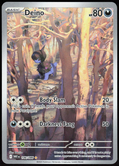 Deino 146/086 Holo Illustration Rare White Flare Pokemon Near Mint