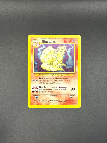 Ninetales 12/102 Holo Holo Rare Base Set Unlimited Pokemon Holo Lightly Played