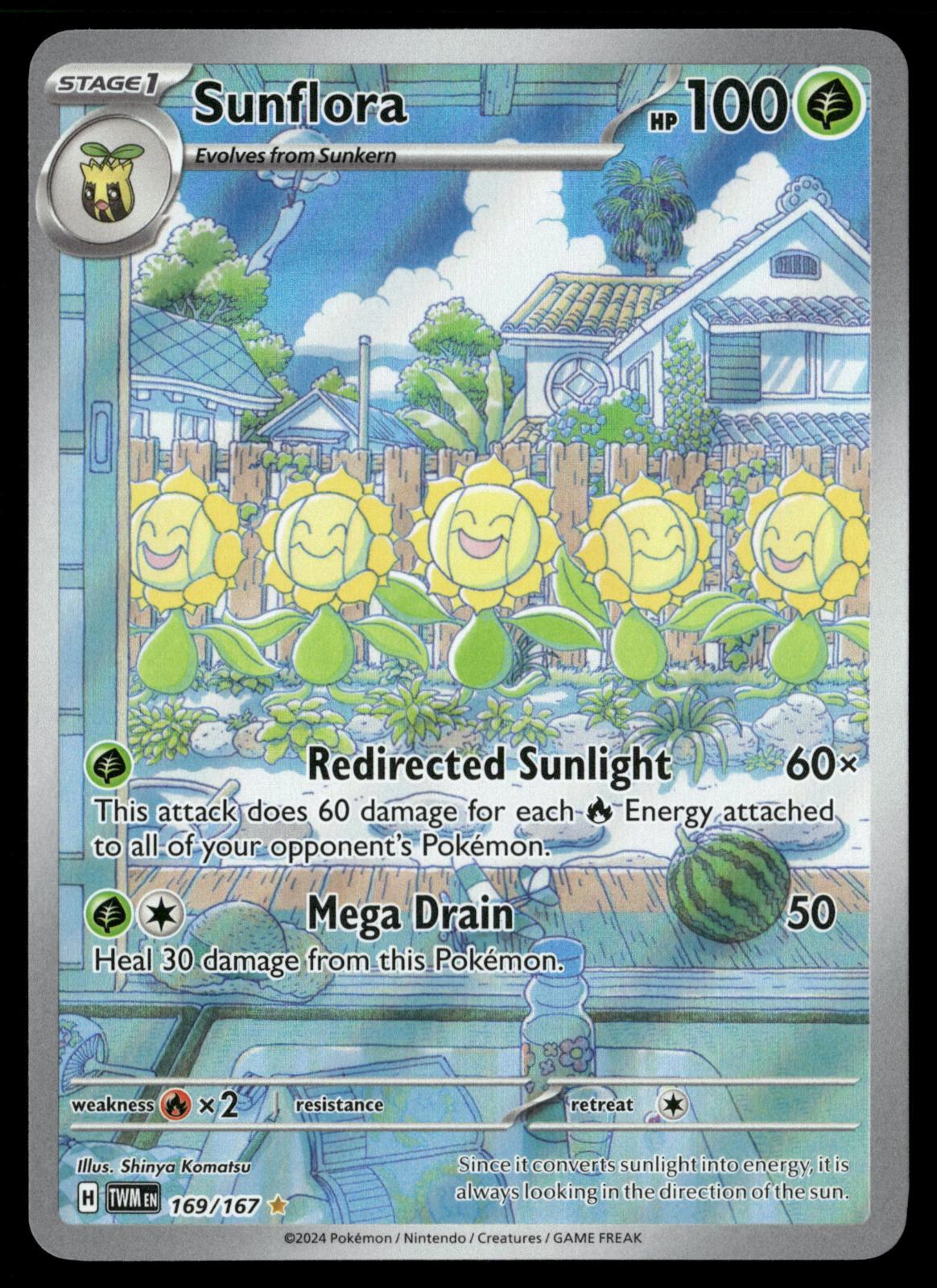 Sunflora 169/167 Illustration Rare Twilight Masquerade Pokemon Holo Near Mint