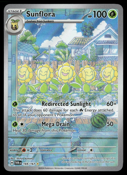 Sunflora 169/167 Illustration Rare Twilight Masquerade Pokemon Holo Near Mint