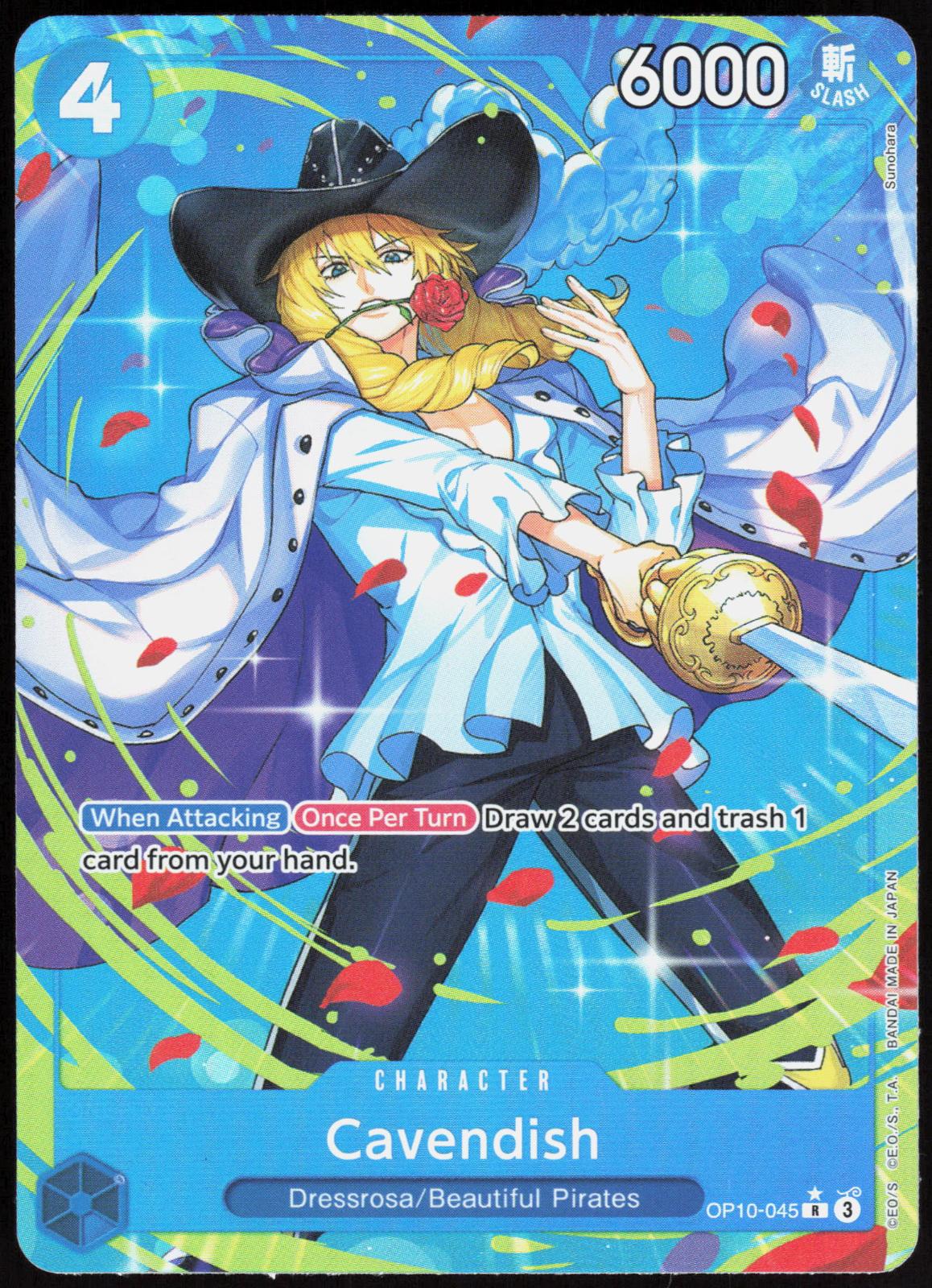 Cavendish (045) (Parallel) OP10-045 Rare Royal Blood One Piece Foil Near Mint
