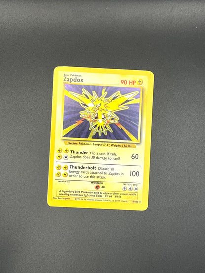 Zapdos 16/102 Holo Holo Rare Base Set Unlimited Pokemon Holo Lightly Played
