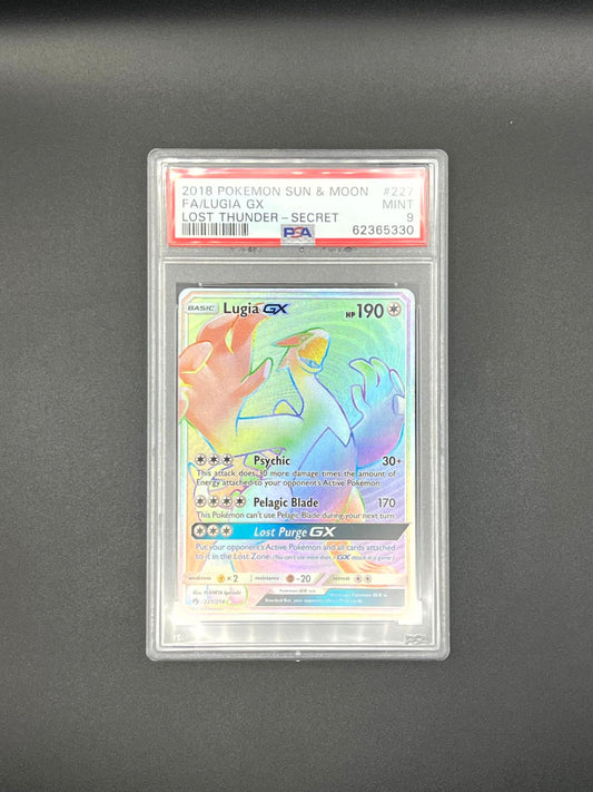 Lugia Gx 227/214 Secret Lost Thunder Pokemon PSA 9