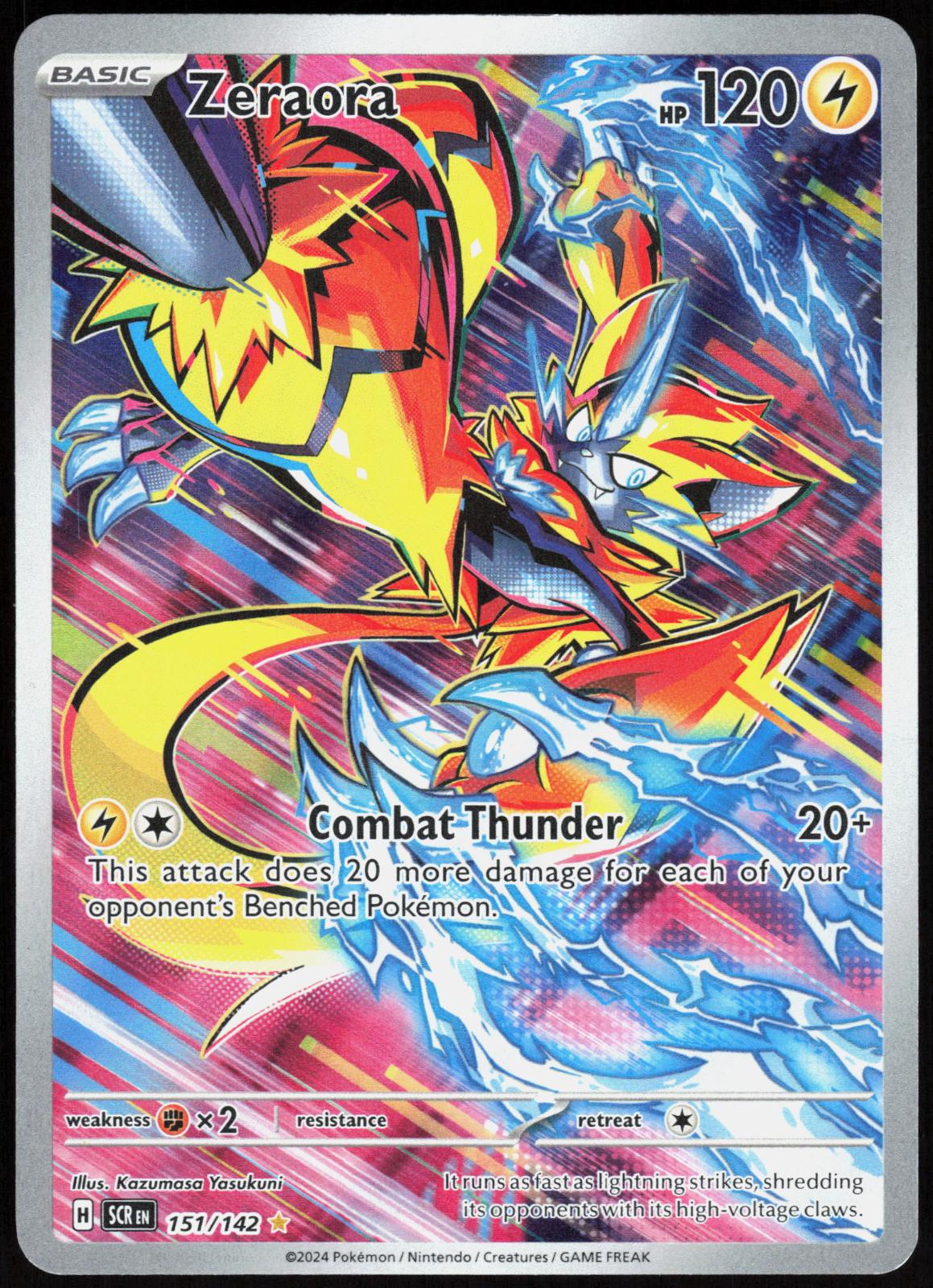 Zeraora 151/142 Illustration Rare Stellar Crown Pokemon Holo Near Mint