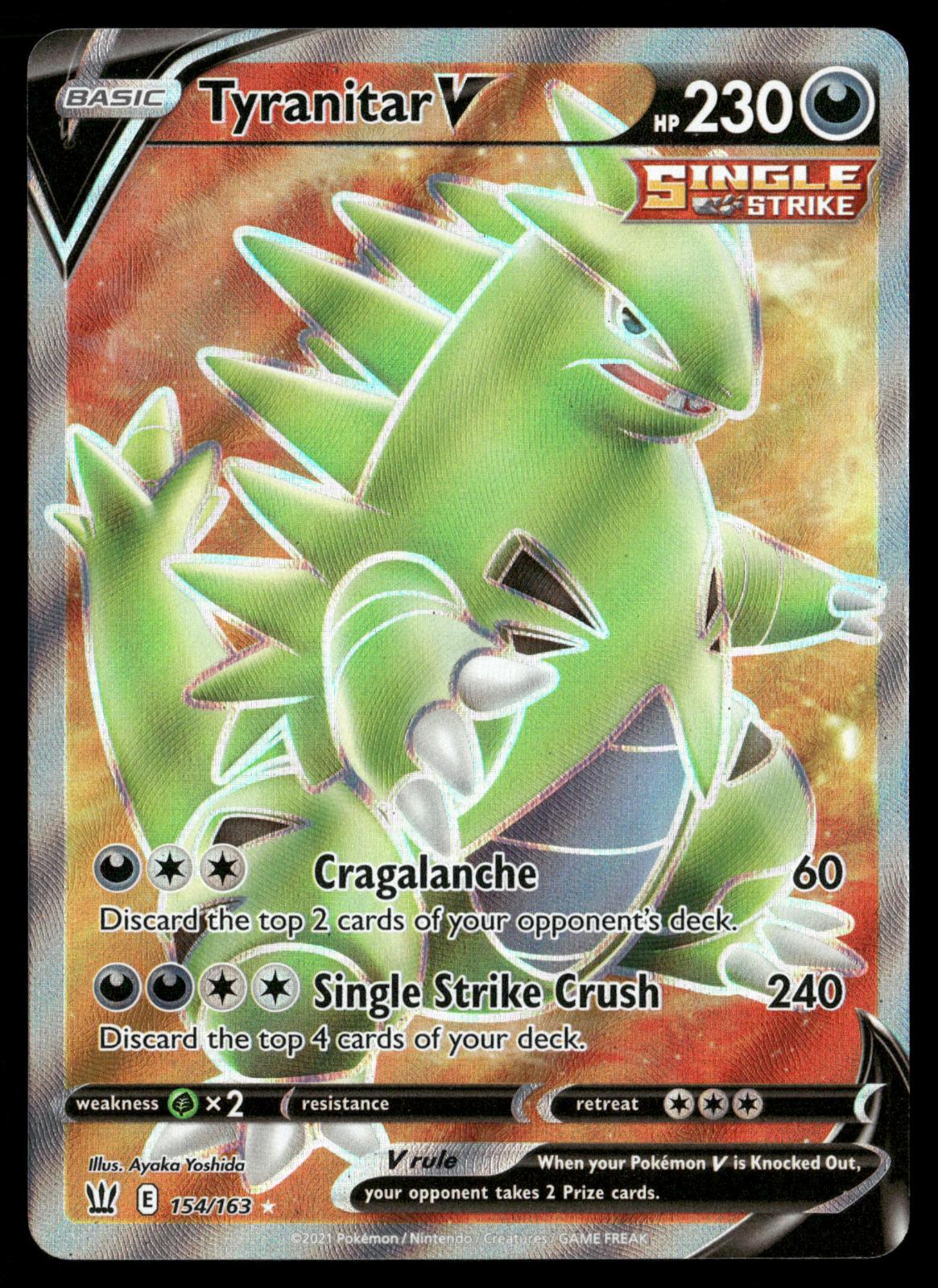 Tyranitar V 154/163 Ultra Rare Battle Styles Pokemon Holo Near Mint
