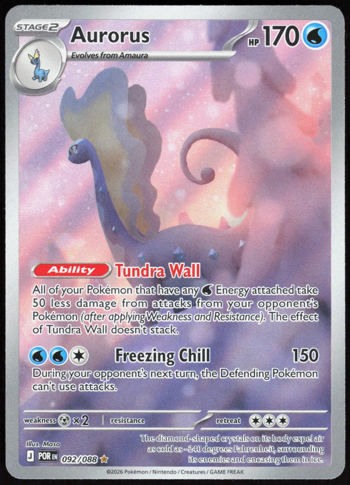 Aurorus 092/088 Holo Illustration Rare Perfect Order Pokemon Near Mint
