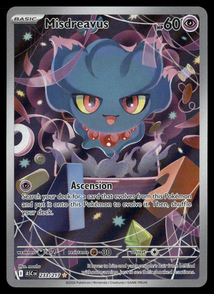 Misdreavus 233/217 Illustration Rare Ascended Heroes Pokemon Holo Near Mint