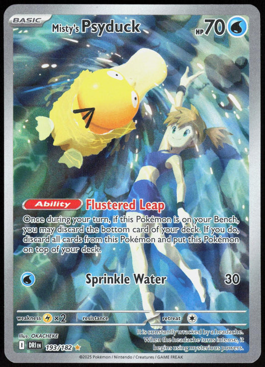 Misty's Psyduck 193/182 Illustration Rare Destined Rivals Pokemon Holo Near Mint