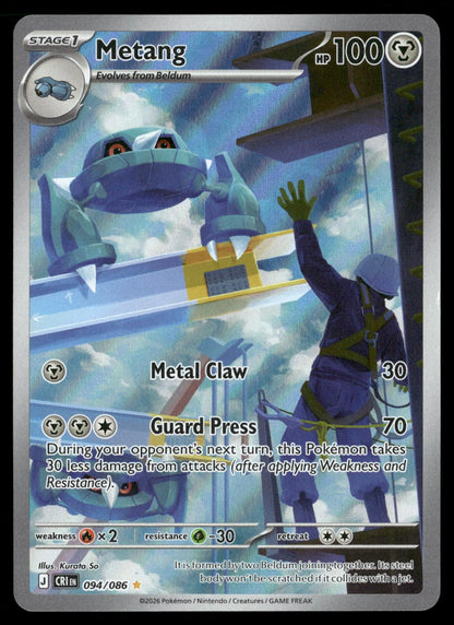 Metang 094/086 Holo Illustration Rare Chaos Rising Pokemon Near Mint