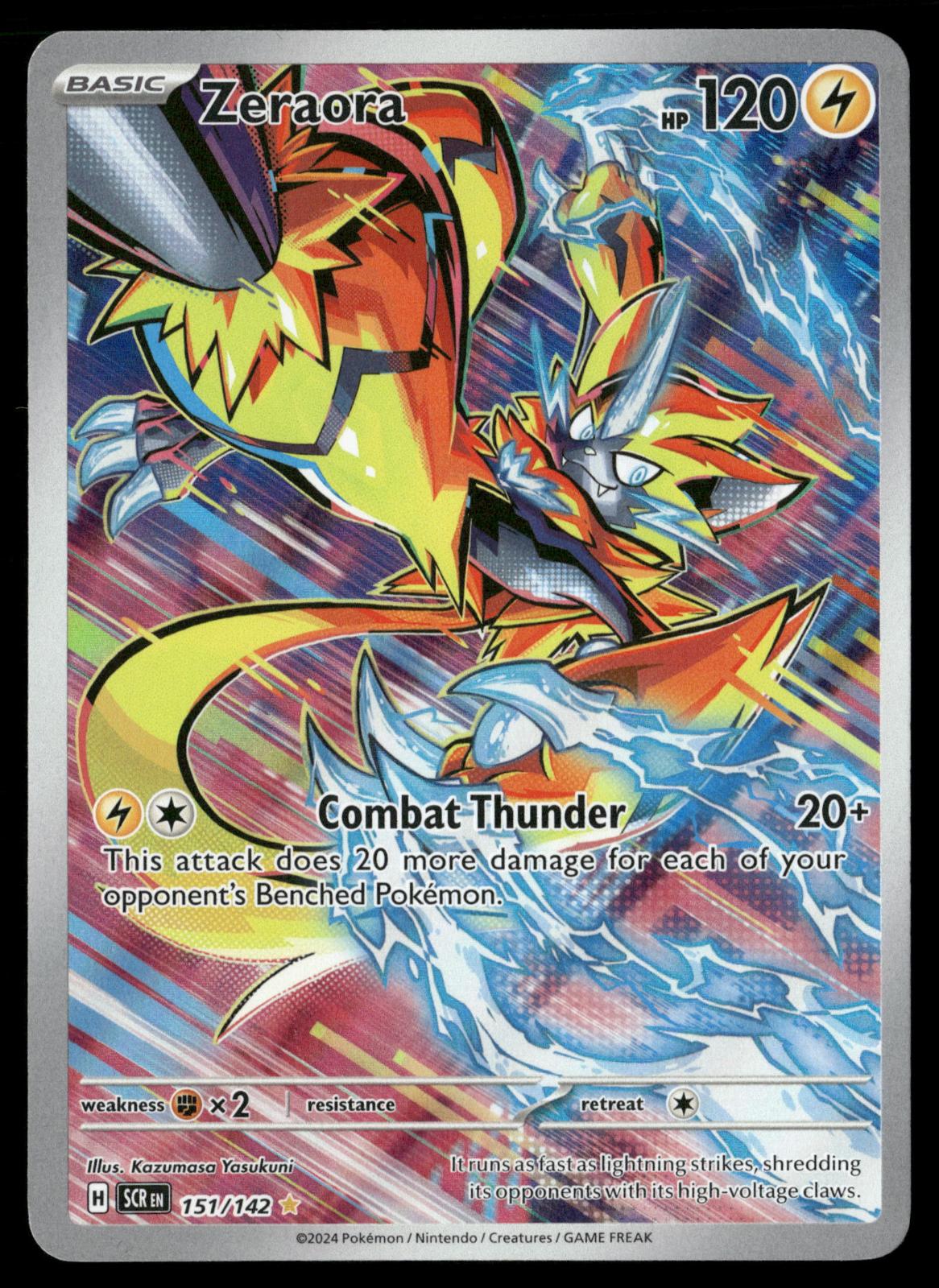 Zeraora 151/142 Illustration Rare Stellar Crown Pokemon Holo Near Mint
