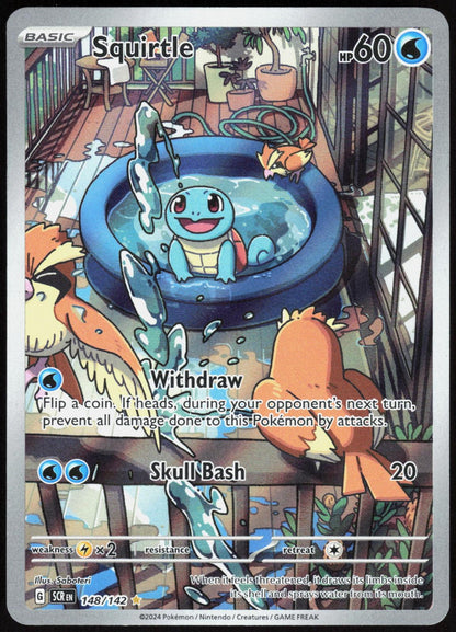 Squirtle 148/142 Illustration Rare Stellar Crown Pokemon Holo Near Mint