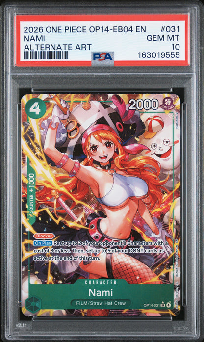 Nami 031 Alternate Art One Piece PSA 10