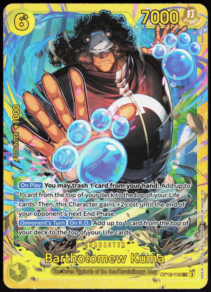 Bartholomew Kuma OP12-119 Secret Rare Legacy of the Master One Piece Foil NM