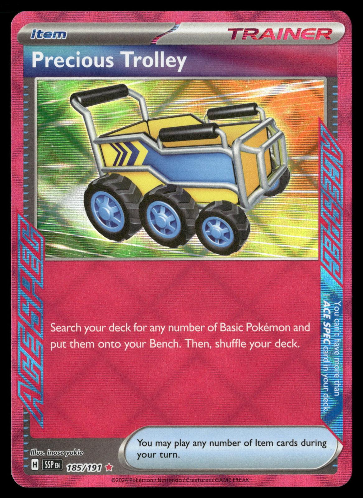 Precious Trolley 185/191 ACE SPEC Rare Surging Sparks Pokemon Holo Near Mint