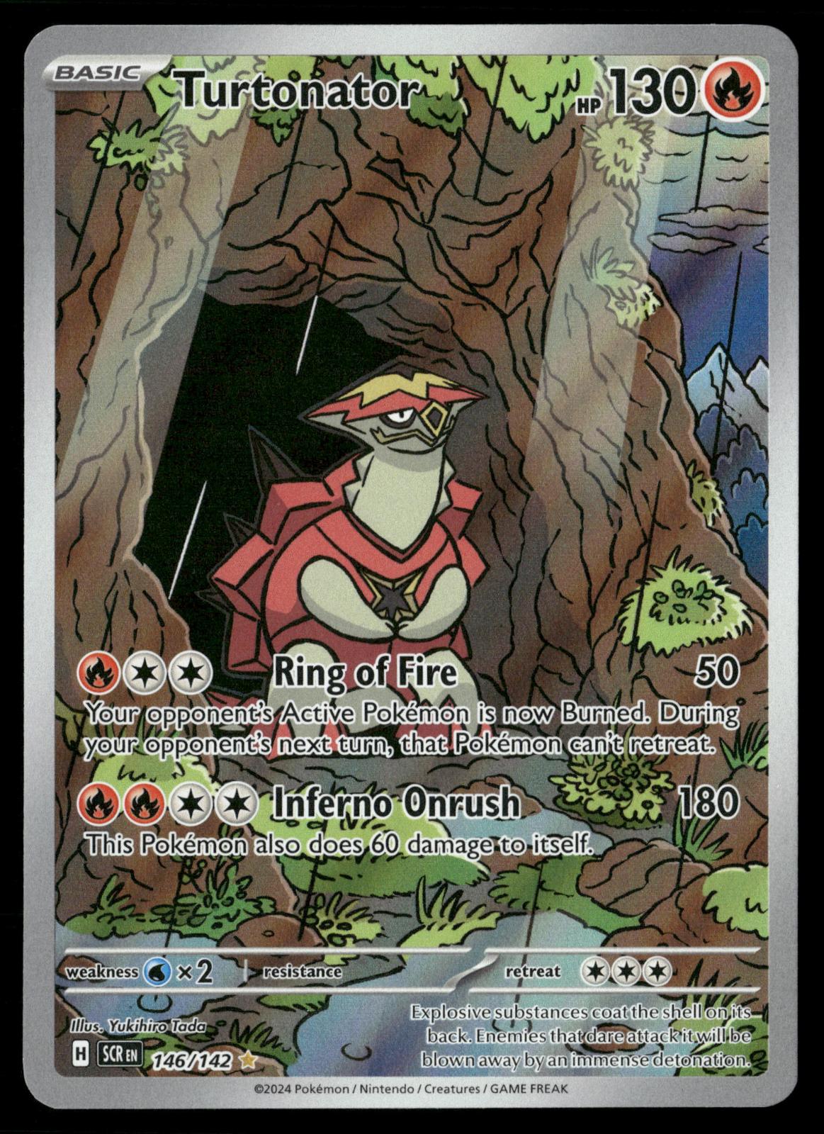 Turtonator 146/142 Illustration Rare Stellar Crown Pokemon Holo Near Mint