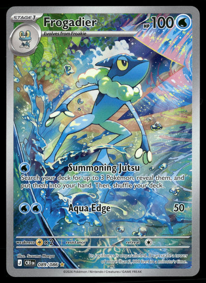 Frogadier 089/086 Holo Illustration Rare Chaos Rising Pokemon Near Mint