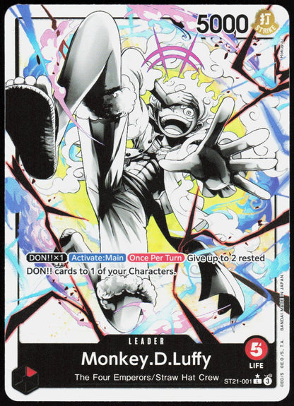 Monkey.D.Luffy Alt Art ST21-001 Starter Deck EX: Gear 5 One Piece Foil NM