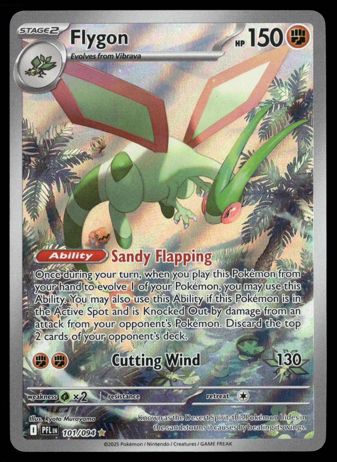 Flygon 101/094 Illustration Rare Phantasmal Flames Pokemon Holo Near Mint