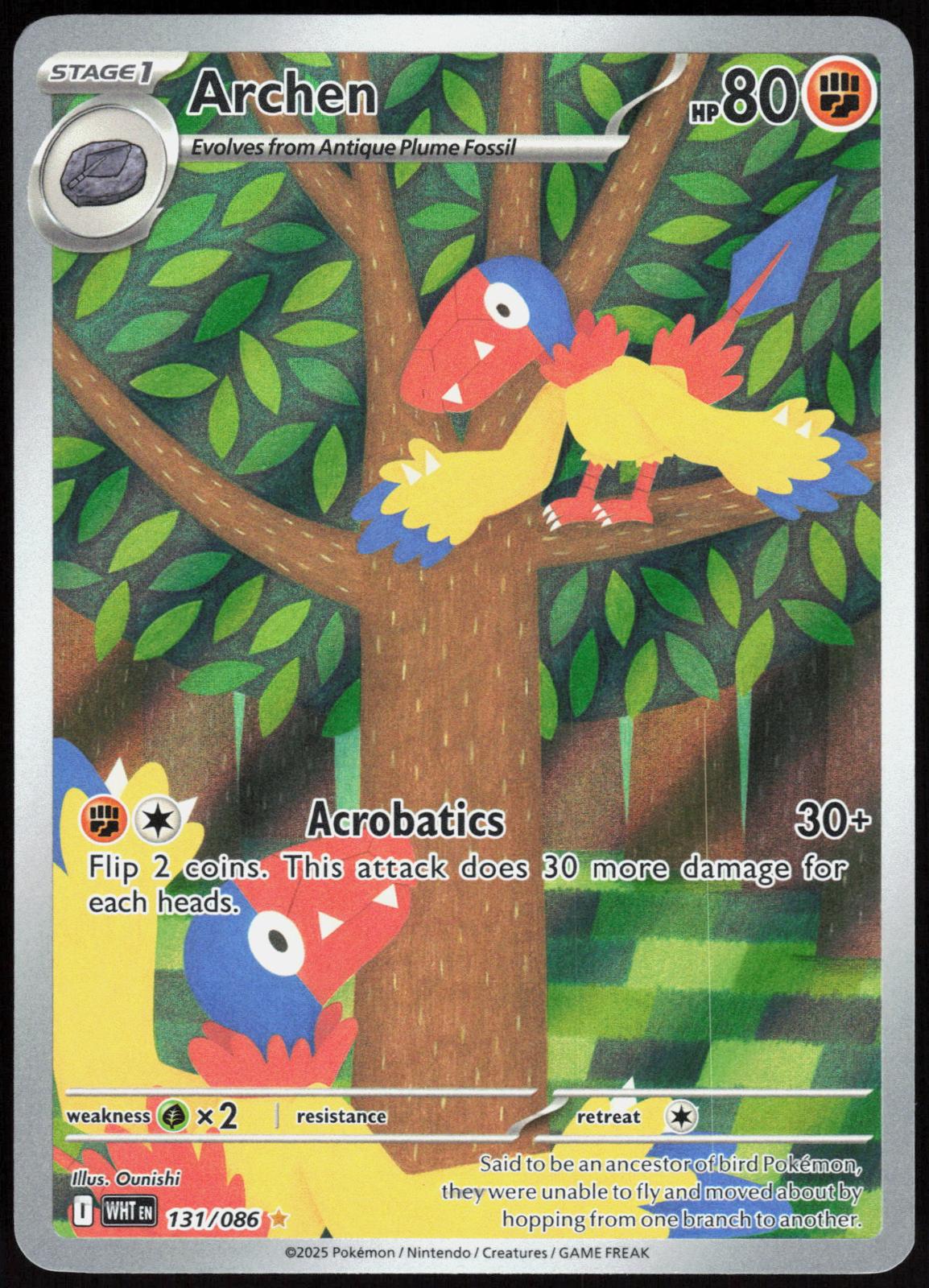 Archen 131/086 Holo Illustration Rare White Flare Pokemon Near Mint