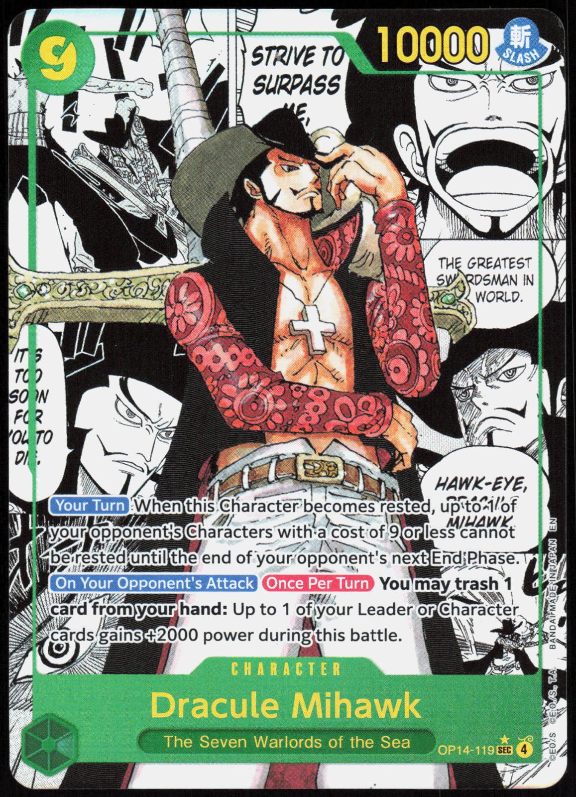 Dracule Mihawk (Manga) OP14-119 The Azure Sea's Seven One Piece LP