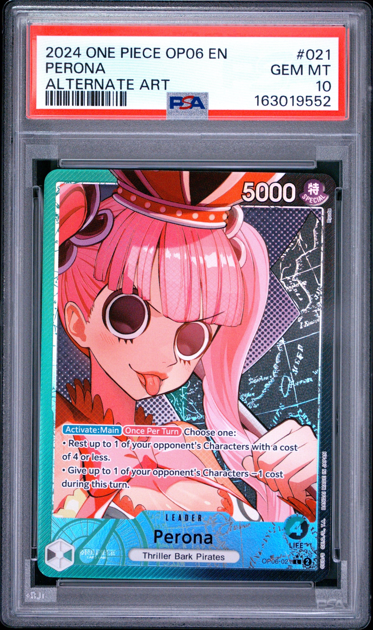 Perona 021 Alternate Art One Piece Op06 One Piece PSA 10