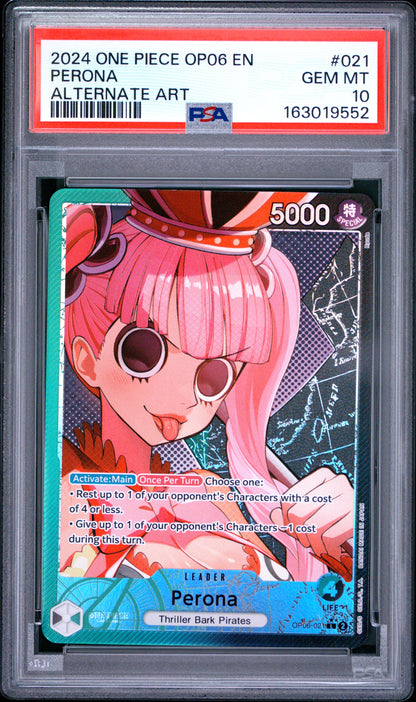 Perona 021 Alternate Art One Piece Op06 One Piece PSA 10
