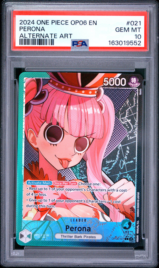 Perona 021 Alternate Art One Piece Op06 One Piece PSA 10